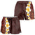 Red Polynesia Shorts for Women Plumeria Tropical Leaves With Galaxy Polynesian Art - Polynesian Pride