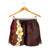Red Polynesia Shorts for Women Plumeria Tropical Leaves With Galaxy Polynesian Art - Polynesian Pride