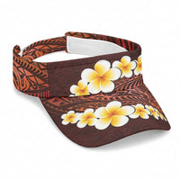 Red Polynesia Sun Visor Cap Plumeria Tropical Leaves With Galaxy Polynesian Art LT14 Universal Fit Red - Polynesian Pride