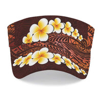 Red Polynesia Sun Visor Cap Plumeria Tropical Leaves With Galaxy Polynesian Art LT14 - Polynesian Pride