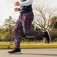 Red Samoa Manuia Le Kerisimasi Jogger Pants Pacific Patchwork Xmas Vibes LT9 - Polynesian Pride