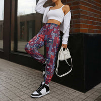 Red Samoa Manuia Le Kerisimasi Jogger Pants Pacific Patchwork Xmas Vibes LT9 - Polynesian Pride