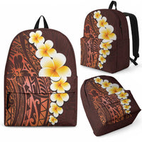 Red Tropical Plumeria With Galaxy Polynesian Art Backpack LT14 - Polynesian Pride