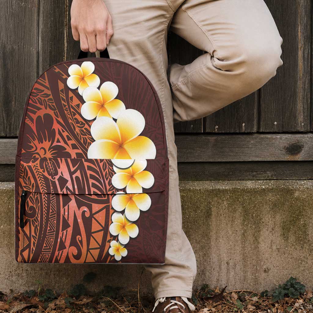 Red Tropical Plumeria With Galaxy Polynesian Art Backpack LT14 - Polynesian Pride