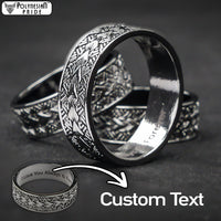 Polynesian Wedding Band, Samoan Arrow Pattern Ring, Custom Engraved Tribal Ring, Men's Island Style Ring, Cultural Jewelry Gift - Polynesian Pride