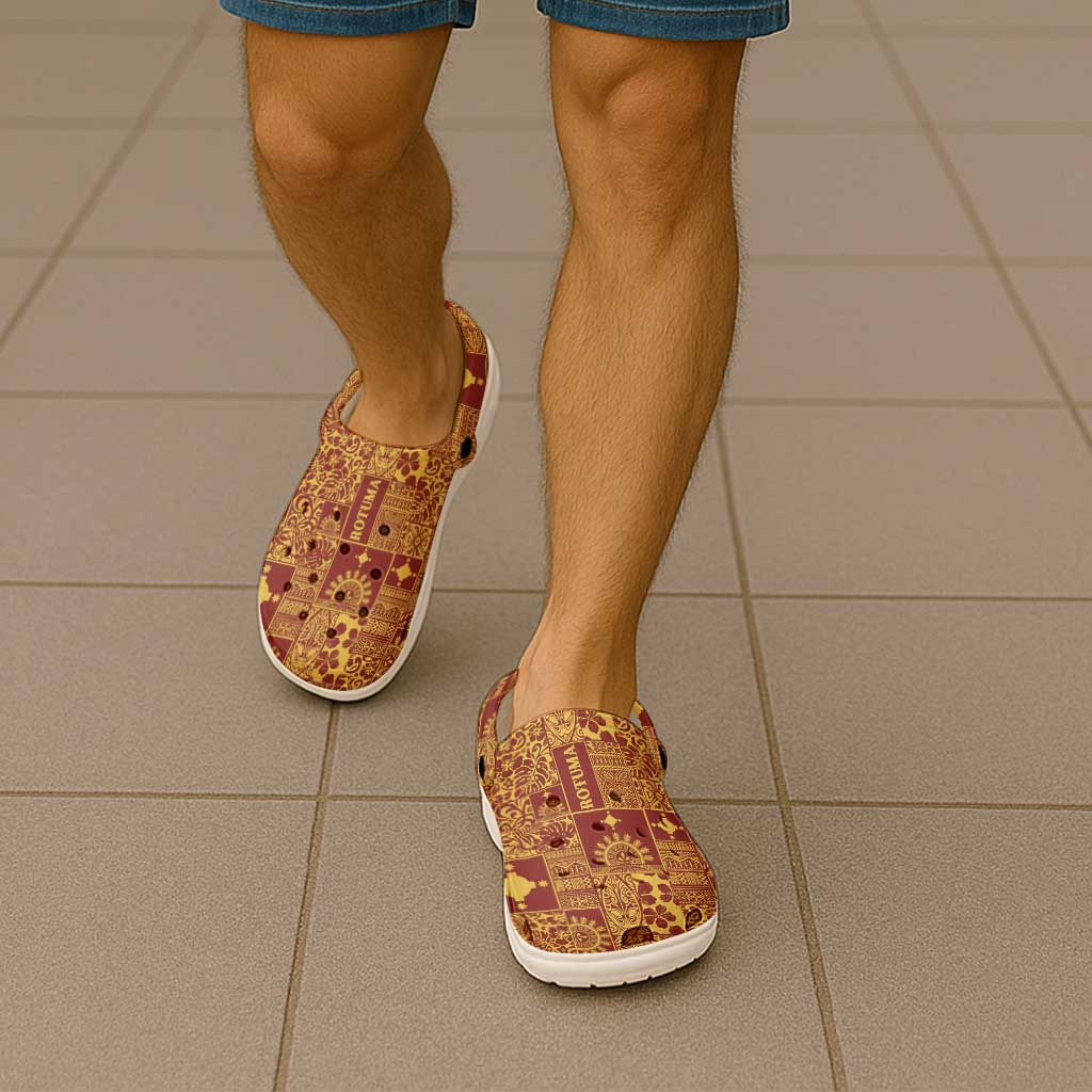 Rotuma Faiakse'ea 'e Kirisimasi Clogs Shoes Pacific Patchwork Xmas Vibes - Polynesian Pride