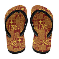 Rotuma Faiakse'ea 'e Kirisimasi Flip Flops Pacific Patchwork Xmas Vibes LT9 - Polynesian Pride