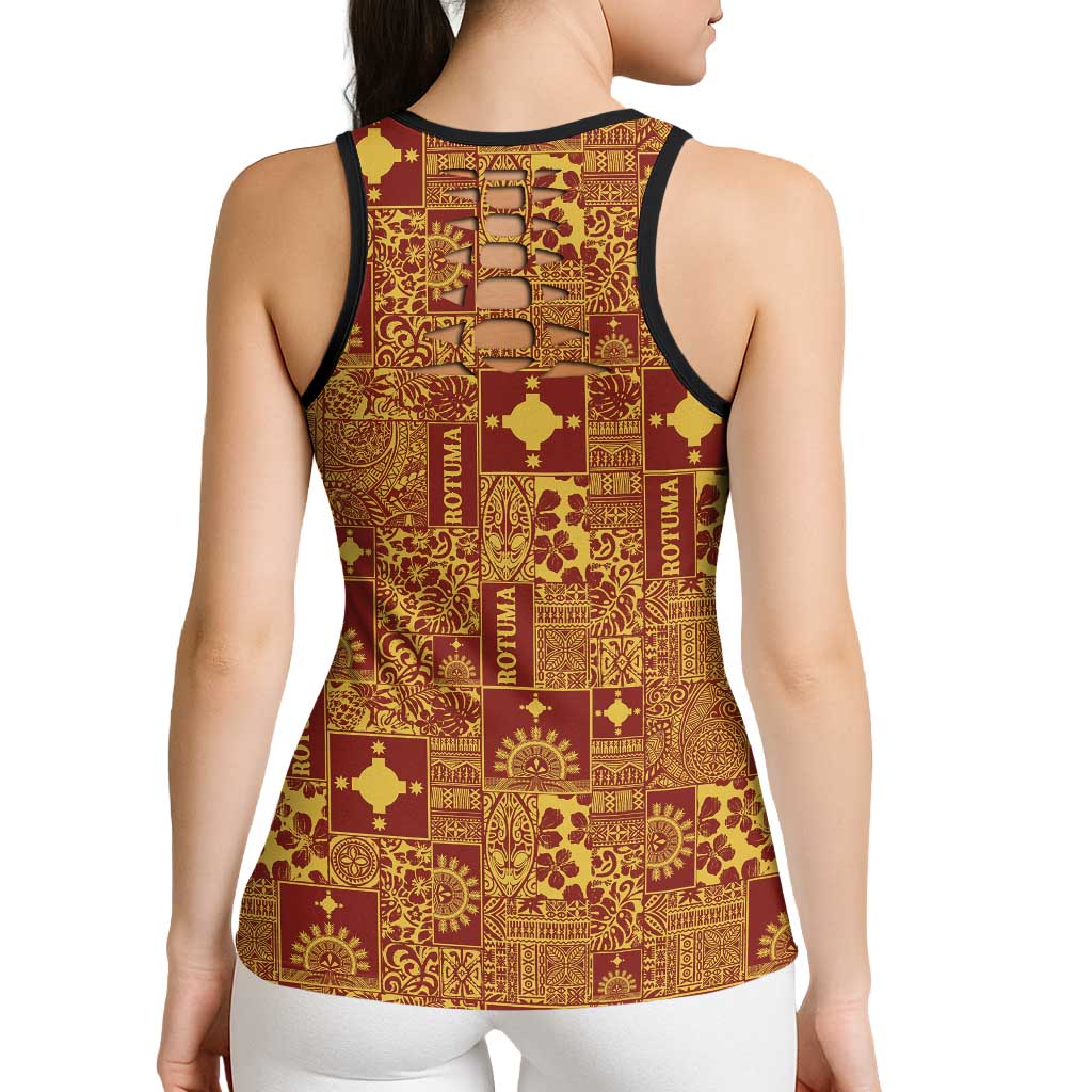 Rotuma Faiakse'ea 'e Kirisimasi Hollow Tank Top Pacific Patchwork Xmas Vibes LT9 - Polynesian Pride