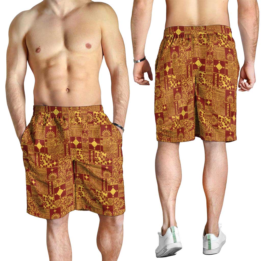 Rotuma Faiakse'ea 'e Kirisimasi Shorts for Men Pacific Patchwork Xmas Vibes LT9 - Polynesian Pride