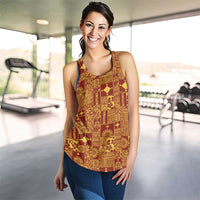 Rotuma Faiakse'ea 'e Kirisimasi Women Racerback Tank Pacific Patchwork Xmas Vibes LT9 - Polynesian Pride