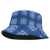 Royal Blue Hawaiian Quilt Bucket Hat Hawaii Pineapple Monstera Palaka Motifs - Polynesian Pride
