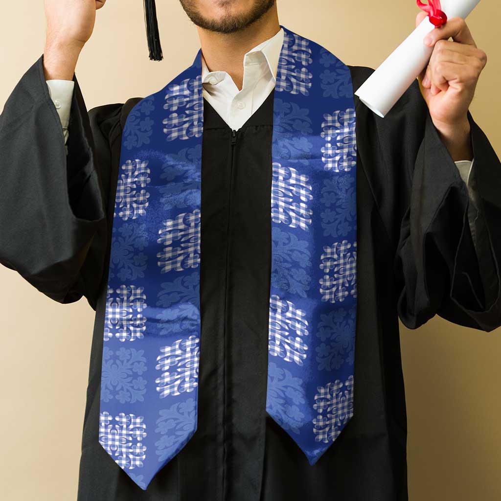 Royal Blue Palaka Quilt Hawaii Graduation Stole Traditional Hawaii-plaid Pattern LT14 - Polynesian Pride