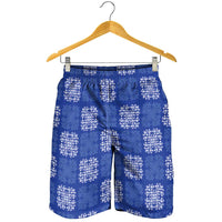 Royal Blue Palaka Quilt Hawaii Shorts for Men Traditional Hawaii-plaid Pattern - Polynesian Pride