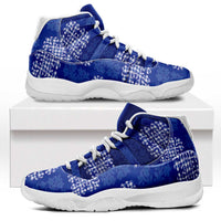 Royal Blue Palaka Quilt Hawaii Sneakers J11 Traditional Hawaii-plaid Pattern - Polynesian Pride