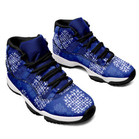 Royal Blue Palaka Quilt Hawaii Sneakers J11 Traditional Hawaii-plaid Pattern - Polynesian Pride