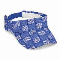 Royal Blue Palaka Quilt Hawaii Sun Visor Cap Traditional Hawaii-plaid Pattern LT14 Universal Fit Royal Blue - Polynesian Pride