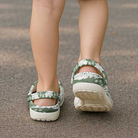 Sage Green Aloha Hawaii Clogs Shoes Monstera Hibiscus Plumeria Seamless Vibes - Polynesian Pride