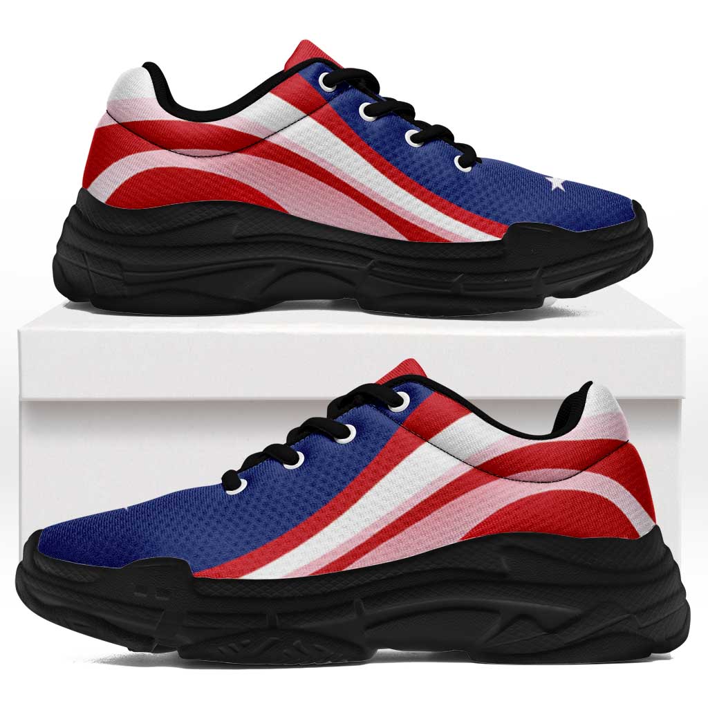 Samoa Chunky Sneakers Flag-Inspired Curve Style LT05 Red - Polynesian Pride