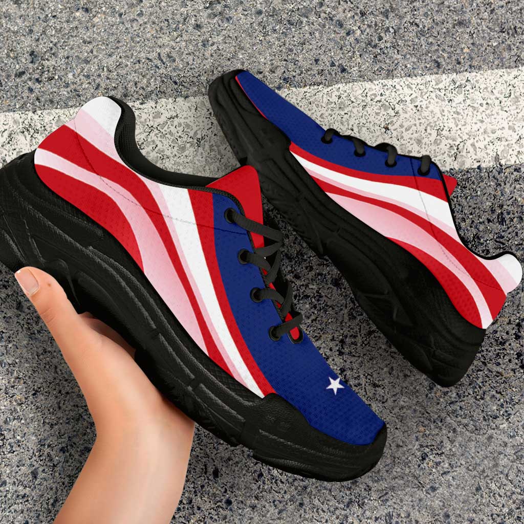 Samoa Chunky Sneakers Flag-Inspired Curve Style LT05 - Polynesian Pride
