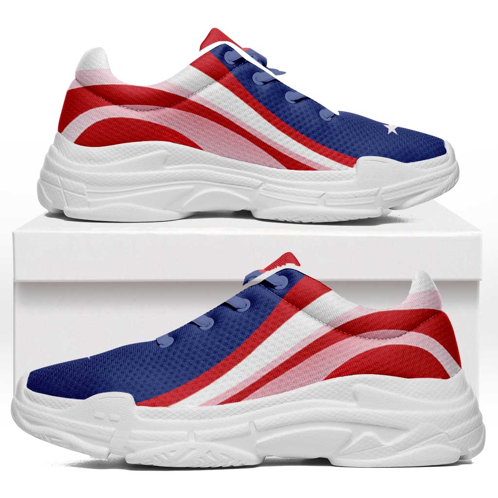Samoa Chunky Sneakers Flag-Inspired Curve Style LT05 Red - Polynesian Pride