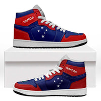 Samoa High Sneakers AJ1 Coat Of Arms Flag Inspired LT05 Blue - Polynesian Pride