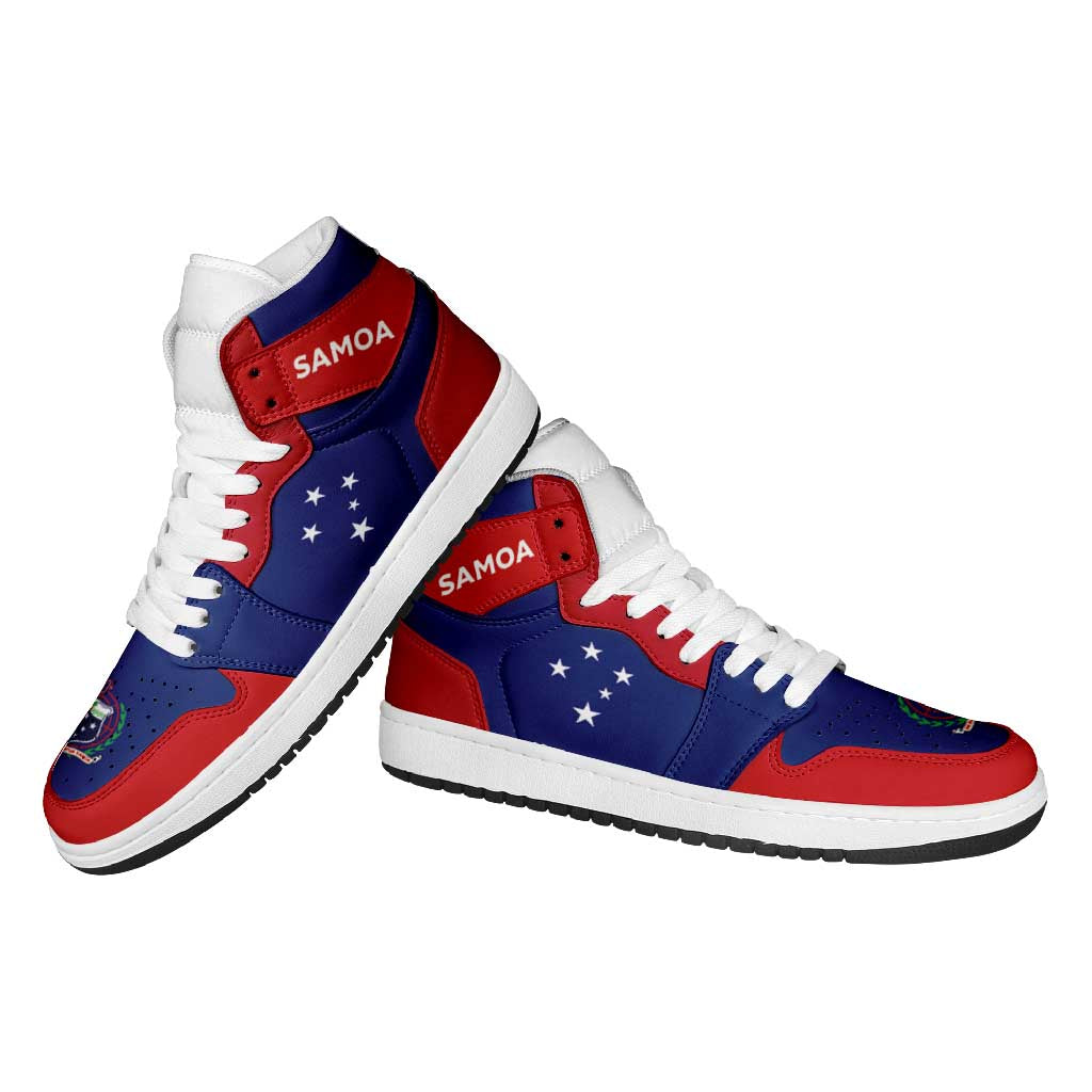 Samoa High Sneakers AJ1 Coat Of Arms Flag Inspired LT05 - Polynesian Pride