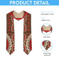 Samoa Language Week Graduation Stole Samoan Motif With Red Hibiscus LT05 - Polynesian Pride