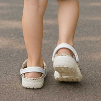 Samoa Siapo Elegant Clogs Shoes Hibiscus Beige Motifs - Polynesian Pride