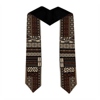 Samoa Siapo Mamanu Custom Graduation Stole Black Waves Motifs