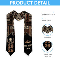 Samoa Siapo Mamanu Custom Graduation Stole Black Waves Motifs