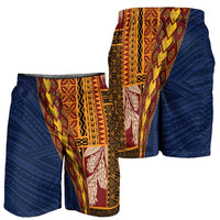 Samoa Siapo Motif Half Style Shorts for Men Colorful Version LT03 - Polynesian Pride