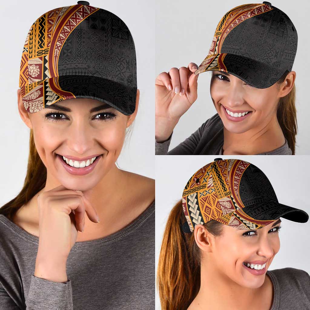 Samoa Siapo Tapa Pattern Half Style Classic Cap Yellow Color LT03