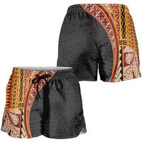 Samoa Siapo Tapa Pattern Half Style Shorts for Women Yellow Color LT03 - Polynesian Pride
