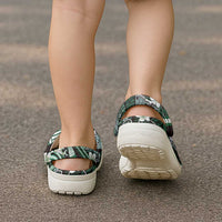 Samoa Siapo Tribal Pattern Clogs Shoes Forest Green Polynesian Plumeria Tapa Motif LT9 - Polynesian Pride