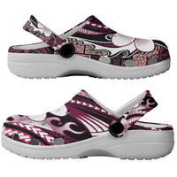 Samoa Siapo Tribal Pattern Clogs Shoes Violet Polynesian Plumeria Tapa Motif LT9 - Polynesian Pride