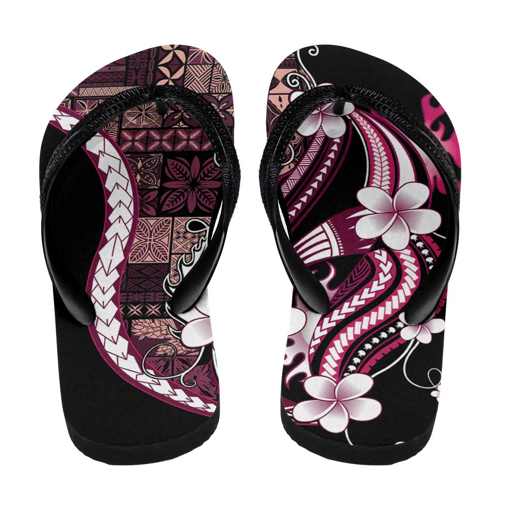 Samoa Siapo Tribal Pattern Flip Flops Violet Polynesian Plumeria Tapa Motif LT9 - Polynesian Pride