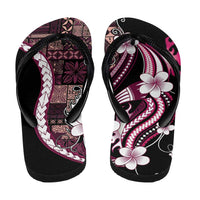 Samoa Siapo Tribal Pattern Flip Flops Violet Polynesian Plumeria Tapa Motif LT9 - Polynesian Pride