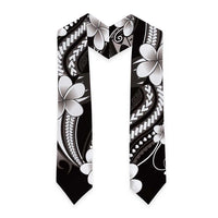 Samoa Siapo Tribal Pattern Graduation Stole Black Polynesian Plumeria Tapa Motif LT9 - Polynesian Pride