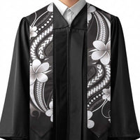 Samoa Siapo Tribal Pattern Graduation Stole Black Polynesian Plumeria Tapa Motif LT9 - Polynesian Pride