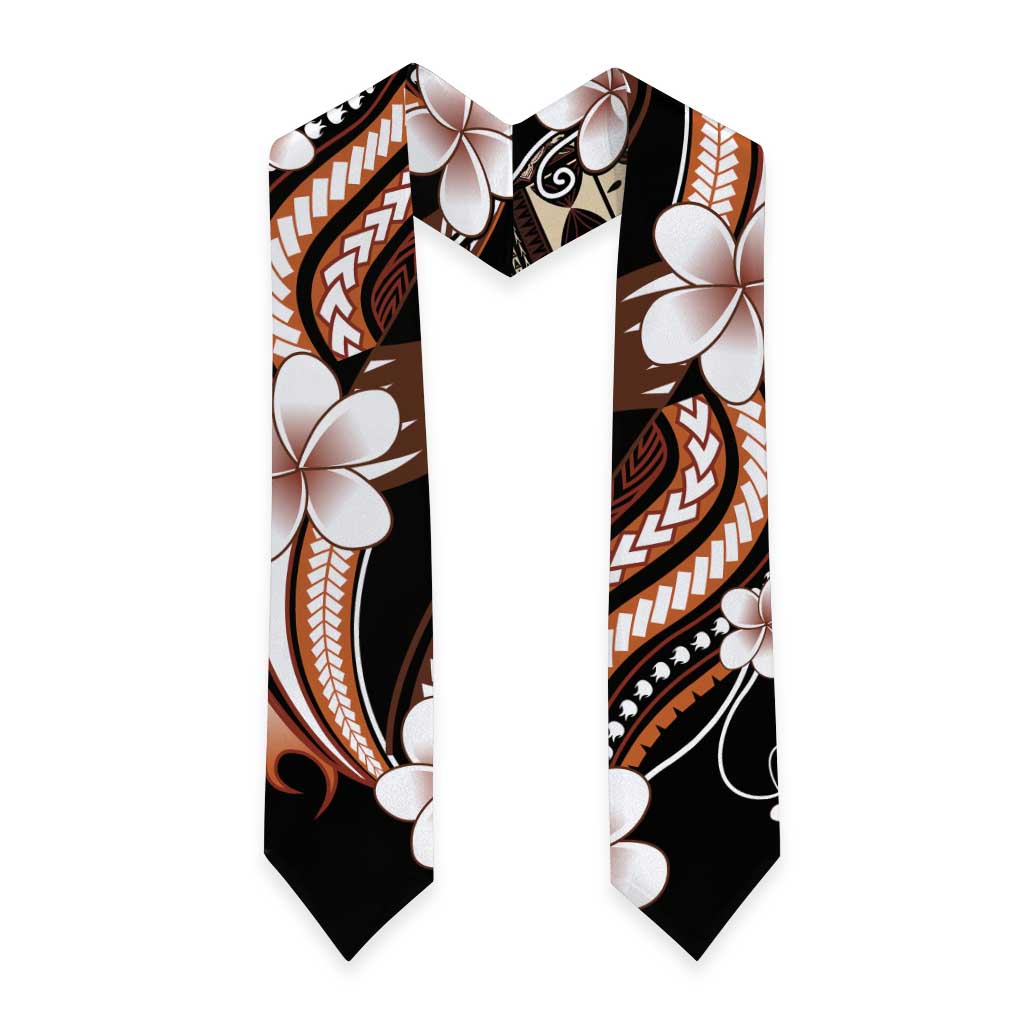 Samoa Siapo Tribal Pattern Graduation Stole Brown Polynesian Plumeria Tapa Motif LT9 - Polynesian Pride