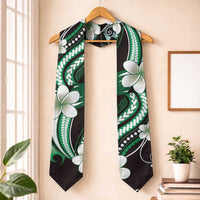 Samoa Siapo Tribal Pattern Graduation Stole Forest Green Polynesian Plumeria Tapa Motif LT9 One Size Green - Polynesian Pride