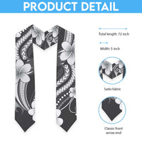 Samoa Siapo Tribal Pattern Graduation Stole Light Gray Polynesian Plumeria Tapa Motif LT9 - Polynesian Pride