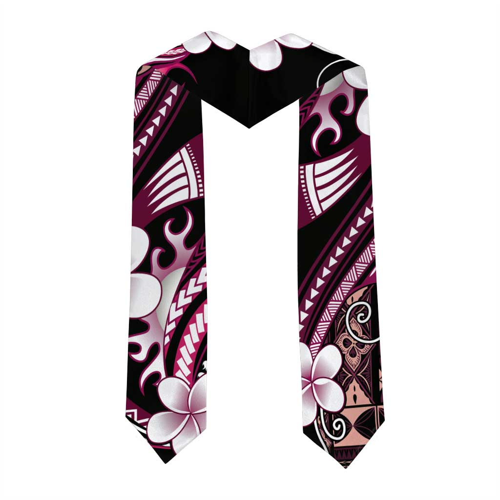 Samoa Siapo Tribal Pattern Graduation Stole Violet Polynesian Plumeria Tapa Motif LT9 - Polynesian Pride