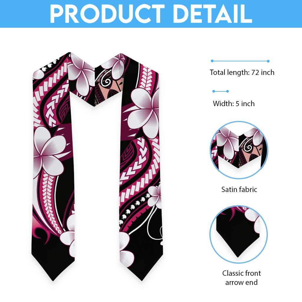 Samoa Siapo Tribal Pattern Graduation Stole Violet Polynesian Plumeria Tapa Motif LT9 - Polynesian Pride
