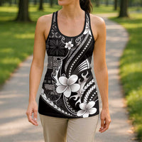 Samoa Siapo Tribal Pattern Hollow Tank Top Black Polynesian Plumeria Tapa Motif LT9 - Polynesian Pride