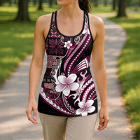 Samoa Siapo Tribal Pattern Hollow Tank Top Violet Polynesian Plumeria Tapa Motif LT9 - Polynesian Pride