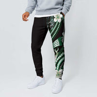 Samoa Siapo Tribal Pattern Jogger Pants Forest Green Polynesian Plumeria Tapa Motif LT9 - Polynesian Pride