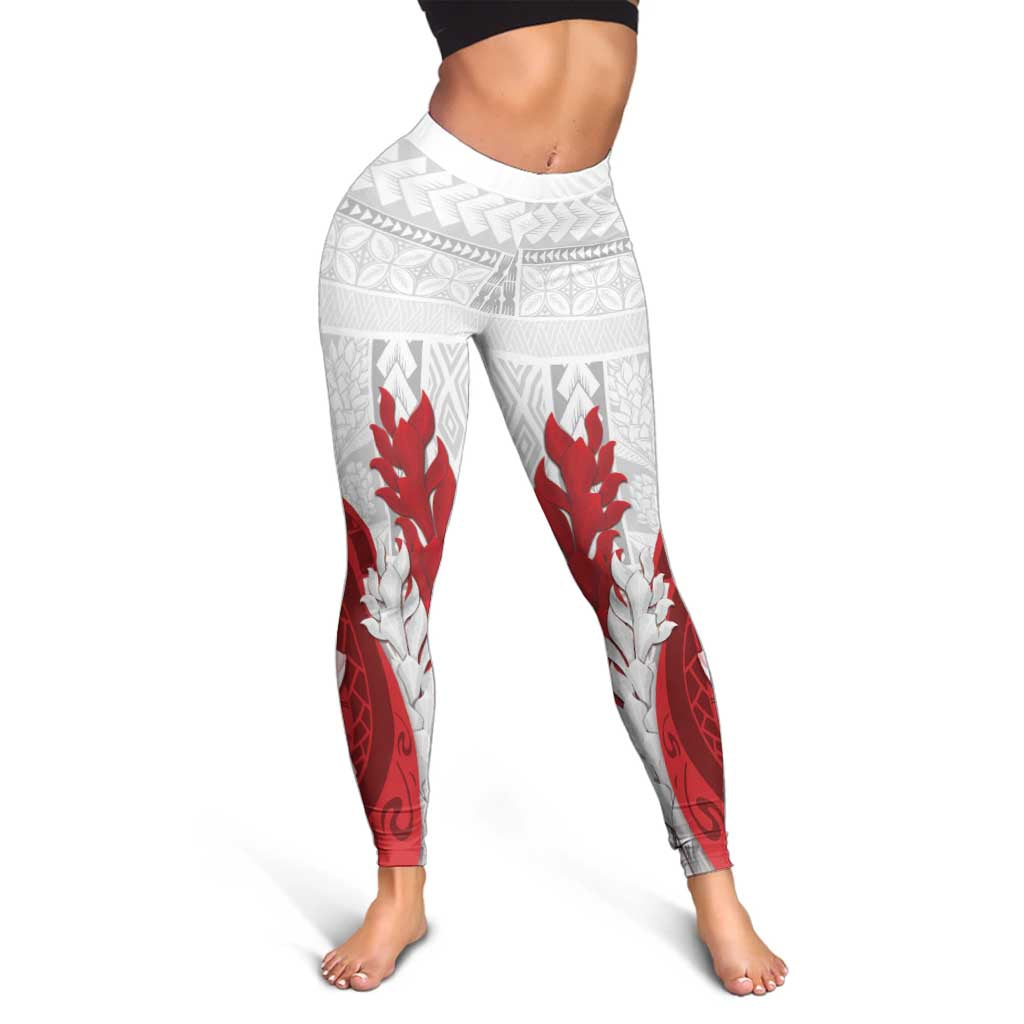 Samoa Teuila 2024 Leggings Samoan Siapo Pattern Red Version - Polynesian Pride
