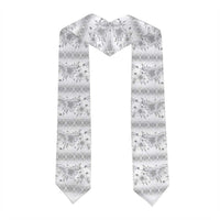 Samoa White Sunday Graduation Stole Samoan Tapa White Hibiscus LT05 - Polynesian Pride