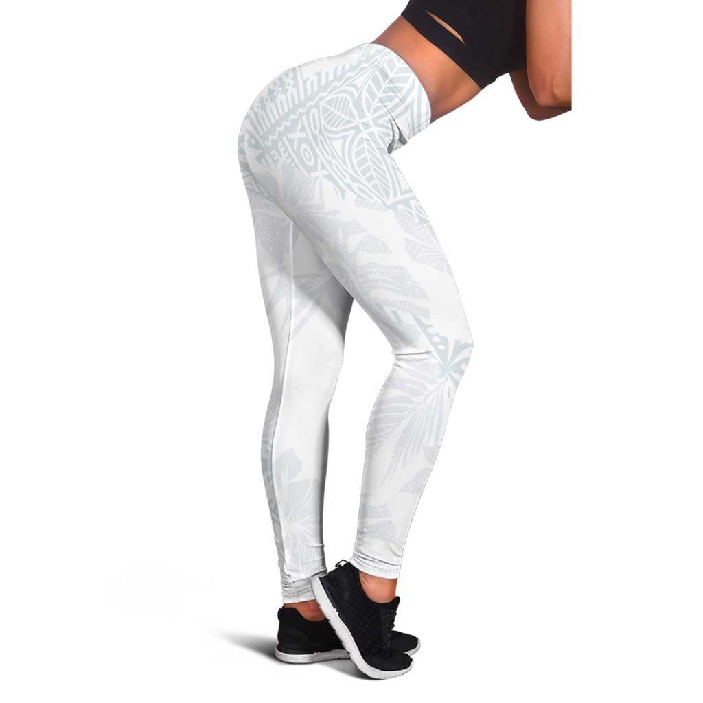 Samoa White Sunday Leggings Hibiscus Special